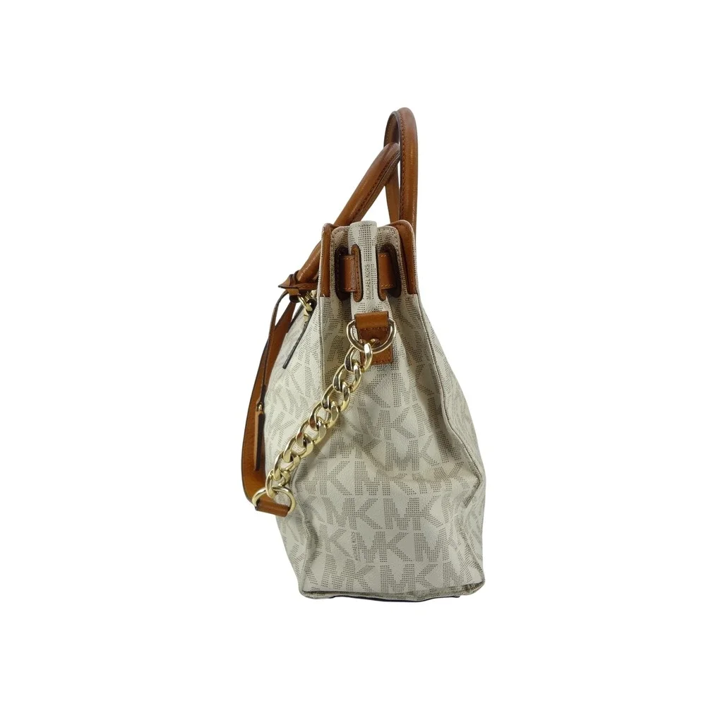 Michael Kors Hamilton Satchel Wallet Set Large Vanilla Brown MK